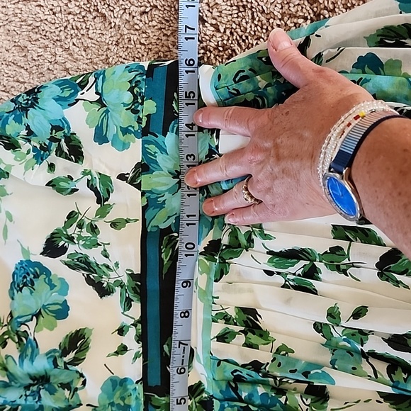 Teal, cream, light blue floral dress 10 - Picture 12 of 12